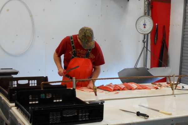 Joe Filleting Salmon For Retort Pouch Gift Boxes